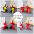 Set di fermagli natalizi a corna di renna con orecchie di peluche e campanellini - Combo #6 (Set da 4 paia)