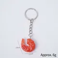 Lifelike PVC shrimp kernel keychain with realistic texture and metal ring, approx 6g - Red Small Shrimp (Keychain) / Charm