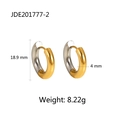 Orecchini a cerchio da 4mm bicolore in acciaio inossidabile placcato oro e argento donna - Stile Cerchio Spliced Bicolore Oro e Argento (JDE201777-2)