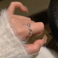 Minimalist S925 sterling silver ring with elegant hollow heart design for women - Heart Openwork Style (J4178)