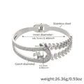 Silbernes Edelstahl-Blattarmband mit Kristallen und Abmessungen für Damen - Stahlfarbener Blatt Strass Inlay Stil (Z171)