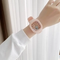 Cute pink square silicone watch featuring a cartoon elephant design for kids and students - Elephant Pink