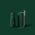 Dark green mini pocket umbrella with matching hard zipper case for sun and rain - Dark Green (With Case)