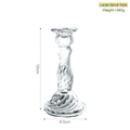 Large spiral glass candle holder in transparent crystal finish, 16cm height - Round Large Spiral / Clear