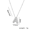Silver micro-paved zircon letter A pendant necklace with size and weight dimensions - Sparkling Letter A (Silver Color)