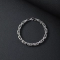 Pulsera bizantina de acero inoxidable plateado con cierre de mosquetón para hombre chic - Estilo Plateado Grueso 5.0 (21CM)