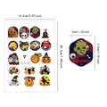 Detailed dimensions for Halloween party stickers sheet and individual zombie decals - Halloween Stickers / Full Sheet