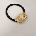 Minimalist elastic hair tie with abstract gold irregular metal buckle decoration - Irregular Multi-Row Gold