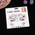 Bijoux de visage autocollants multicolores avec strass pour maquillage de festival - Coloré