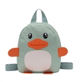 Cute green cartoon duck toddler backpack in durable nylon for little girls aged 1-5 - Green
