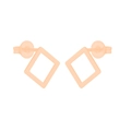 Minimalist square hollow geometric stud earrings in elegant rose gold finish - Square / Rose Gold