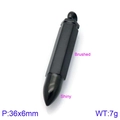 Men's black bullet pendant necklace with brushed body and shiny tip finish - Black Bullet Pendant (KP94379-KFC)