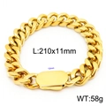Bracelet gourmette cubaine en acier titane doré poli avec fermoir rectangulaire pour hommes - Style Or-12mm de Large(KB164547-Z)