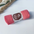 Pleated bubble shawl in coral pink cotton viscose fabric with a soft wrinkled texture - Style #63
