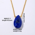 Collier avec pendentif en lapis-lazuli en forme de goutte et chaîne dorée élégante - Larme / Bleu Lapis