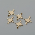 Ciondoli a stella ottagonale dorata a doppio anello per creazione di gioielli fai-da-te - 13*12mm / Oro