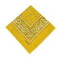 Bandana classique jaune à motif cachemire en 100% coton avec bordure détaillée - Bandana 54*54cm / Bandana 100% Coton 7# Jaune Moyen
