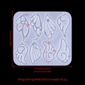 Silicone mold for wing-shaped earrings with 8 styles and size dimensions for DIY - Wings Earring Mold-ED#214