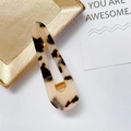 Elegant tortoiseshell patterned acetate water-drop hair clip with hollow design - Teardrop-Light Leopard