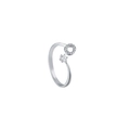 Silver adjustable letter ring featuring a sparkling star cut zircon and pavé circle - Letter O
