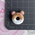 Detailed size measurement of a cute bear donut resin charm on a scale mat - 5*Brown Bear Donut