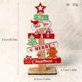 Wooden Christmas tree ornament with merry christmas sign and snowman 21cm height - Gingerbread Man Style