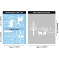 White reindeer and Christmas tree static window film stickers for festive holiday decor - Static Cling No Glue / White