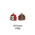 Front and back detail of Christmas gift box alloy charm with size and weight specs - #13 Gift Box