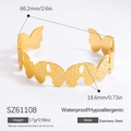18 Karat vergoldeter Edelstahl Armreif mit Schmetterlingsmotiv und poliertem Metallglanz - Schmetterlingsform Hohl (SZ61108) / Gold