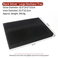 Large black velvet necklace display tray with hooks, size 35x24x3cm for jewelry storage - Large Necklace Tray