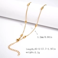 18K gold plated stainless steel snake chain with oval bean charms and lobster clasp - 1.2mm Curb Bead Chain - Gold