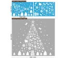 White Christmas window decals with snowflakes and trees, 30x43cm layout for festive decor - Snowflake Christmas Tree Static Sticker XC007