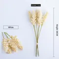 Kunstmatig wit tarwe aar boeket 30 cm hoog voor interieurdecoratie en arrangementen - 6-delige set / Wit