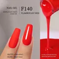 Vernis à ongles gel rouge flamme F140 végétal avec finis mat et brillant - F140 Rouge Flamme