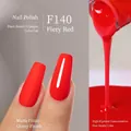 Flame red plant-based gel nail polish F140 with both matte and glossy finishes - F140 Flame Red