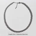 Silver-grey pearl necklace 42cm length with 6cm extension chain and lobster clasp - 6mm Necklace