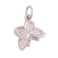 Exquisite silver butterfly charm with sparkling pavé-set cubic zirconia for DIY jewelry - Textured Butterfly - Silver