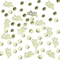 Golden Merry Christmas sequins and round metallic confetti for festive party DIY decor - Gold Card Dots + Merry Christmas Confetti