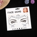 Gesichtsschmuck-Set mit klaren Wassertropfen-Strasssteinen für Festival-Make-up - Klarer Weißer Strass-Stil