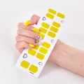 Selbstklebende gelbe French Nail Sticker mit Smile-Herz-Mustern Modell UNE005 - Gelbes Lächeln Stil (UNE005)