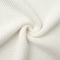 Macro detail of high-quality white knitted fabric showing the soft woven texture and fiber - S / White (100% Viscose)