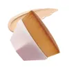 Pink hexagonal foundation brush with dense brown bristles and a clear storage case - No. 55 Large Pink Brush with Transparent Box