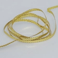 Flat metallic gold ribbon with woven texture for Christmas DIY gift wrapping - 0.5cm Wide * 20 Yards / Gold
