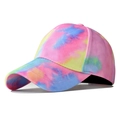Berretto da baseball in cotone tie-dye colorato con visiera curva per stile e protezione - Regolabile / Blu Tiffany