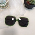 Vintage oval sunglasses with translucent green resin frames and dark gray lenses - Green 22