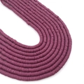 Strands of 4-6mm purple clay disk beads for DIY jewelry making and bracelet crafting - Dark Purple