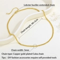 Detail of 18K gold-plated copper cuban chain with lobster clasp and extension link - 3mm Cuba Chain Necklace