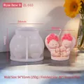 Pink heart rose bear candle with silicone mold for creative DIY Valentine gift - Rose Bear B ZL-910