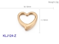 Golden stainless steel heart pendant variant in 16mm size with model KLJ124-Z - Gold Heart Charm 16mm(KLJ124-Z)