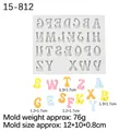 Silicone mold for 26 alphabet letters with size 12x10x0.8cm for fondant and chocolate cake - 1# Grey 15-812 (Uppercase Alphabet)